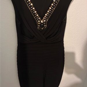dressbarn Black Dress with Gold Details